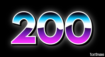 200 Efeito de texto
