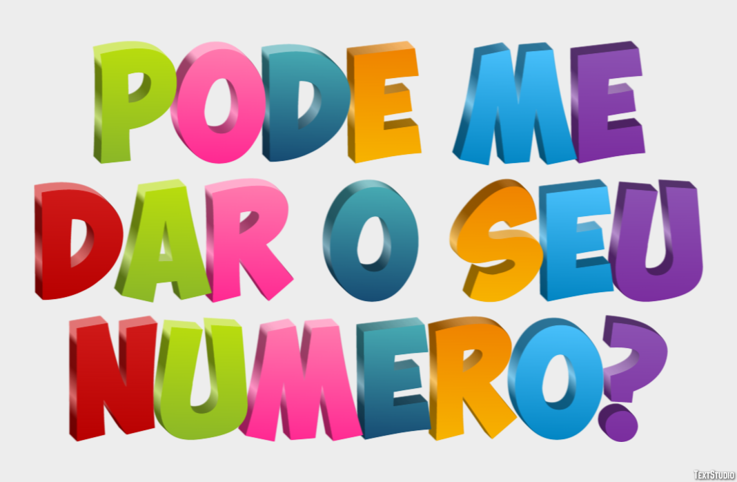 Pode me dar o seu número? Efeito de texto