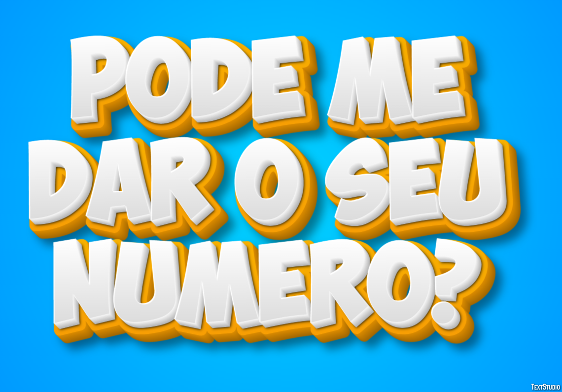 Pode me dar o seu número? Efeito do texto