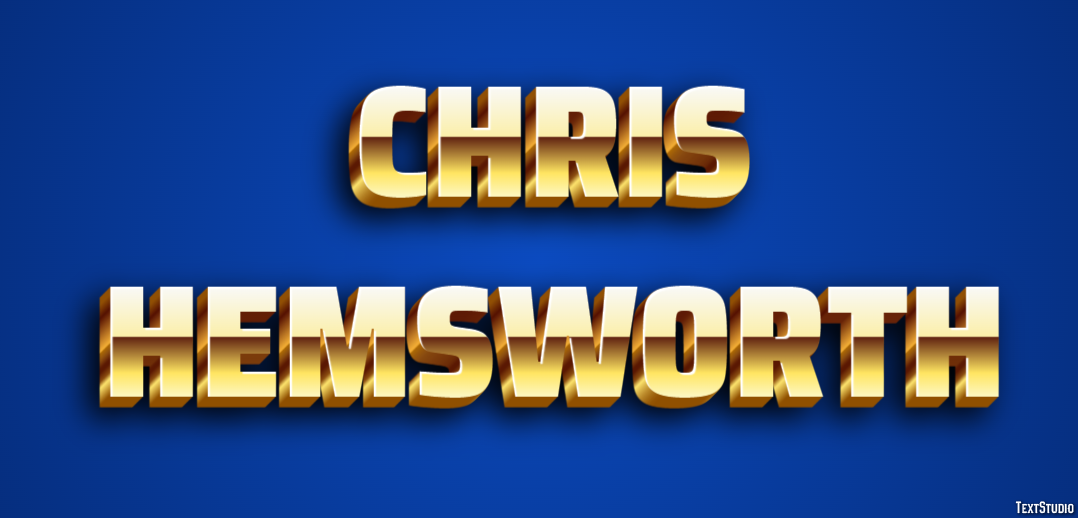 Chris Hemsworth Efeito de texto