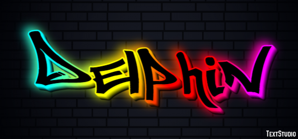 Delphin Texteffekt