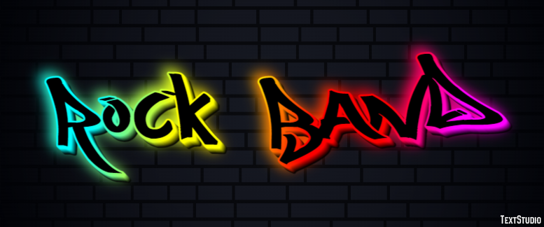 Rock Band Эффект текста