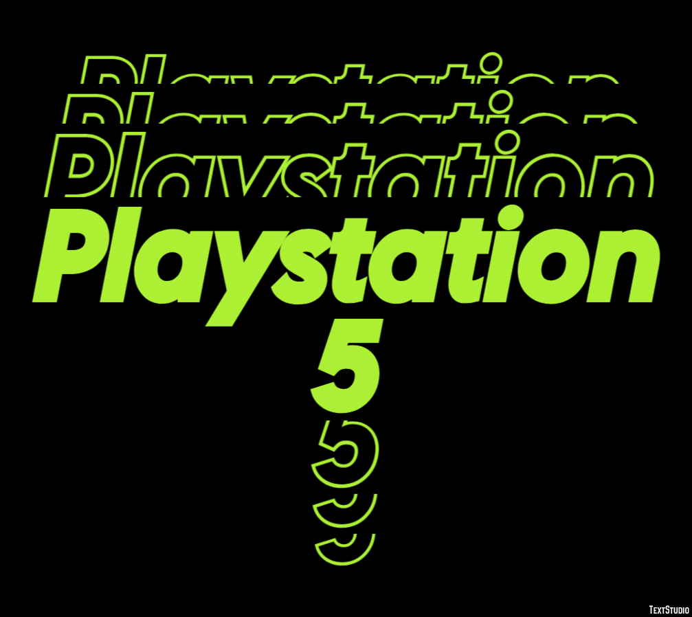 Playstation 5 Efeito de texto