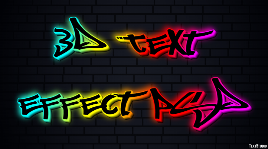 3d Text Effect Psd Metin Efekti
