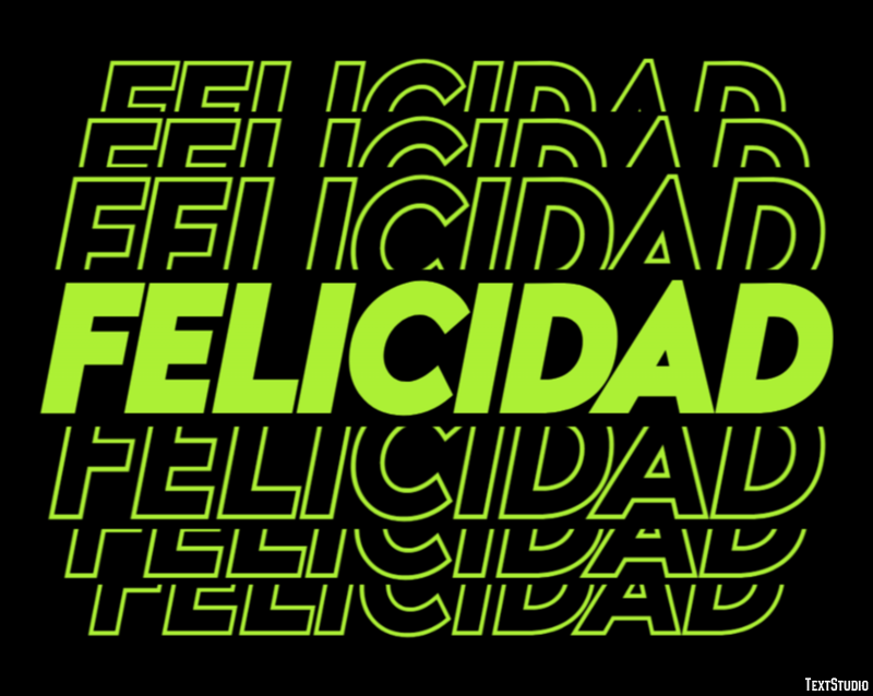 Felicidad Efecto de texto