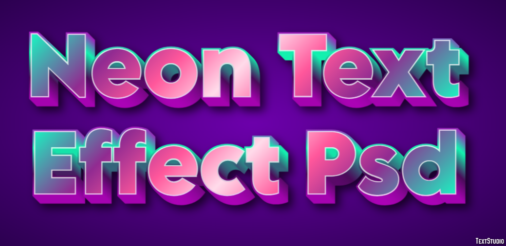 Neon Text Effect Psd Efecto de texto