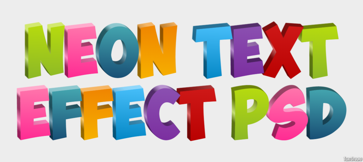 Neon Text Effect Psd Efecto de texto