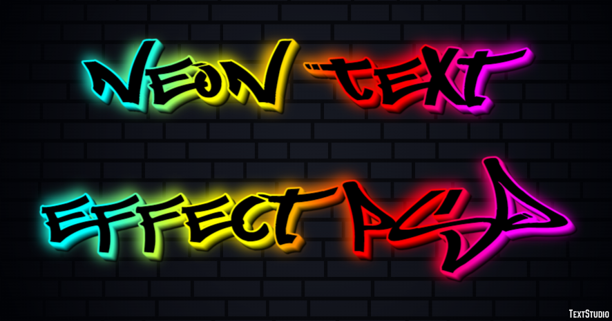 Neon Text Effect Psd Efecto de texto