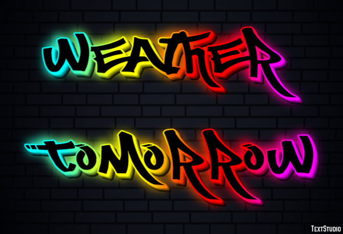 Weather Tomorrow Efeito de texto