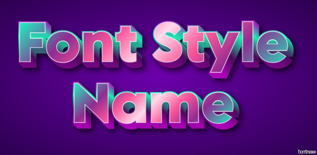 Font Style Name Effetto testo