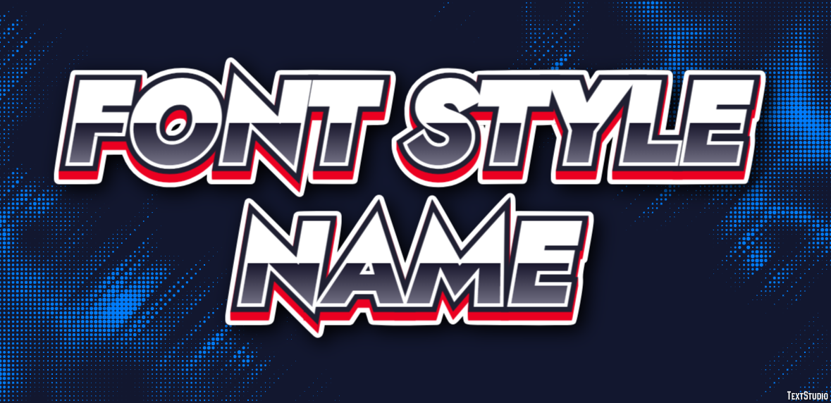 Font Style Name Tekst Effect