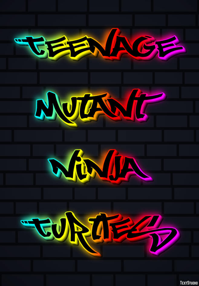 Teenage Mutant Ninja Turtles Effet de texte