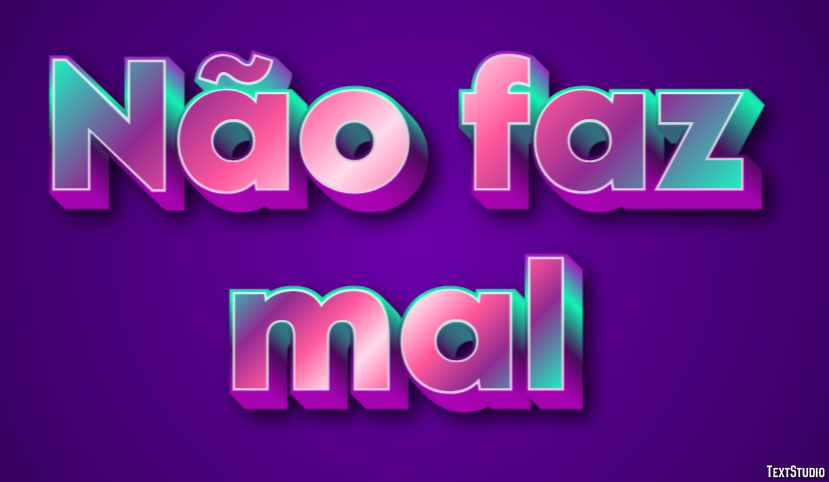 Não faz mal Efeito do texto
