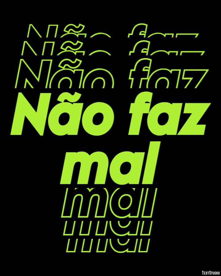Não faz mal Efeito do texto