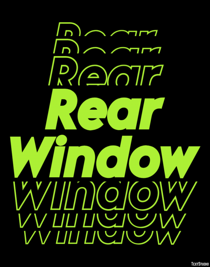 Rear Window Text Effect