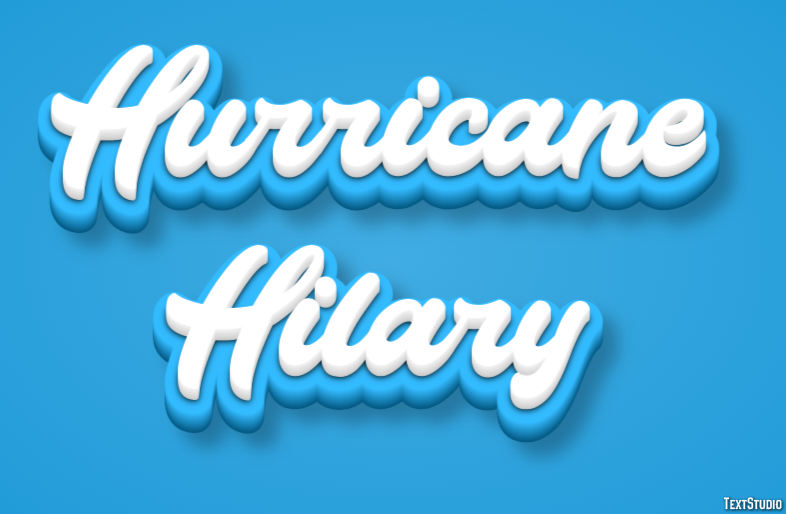Hurricane Hilary Tekst effect