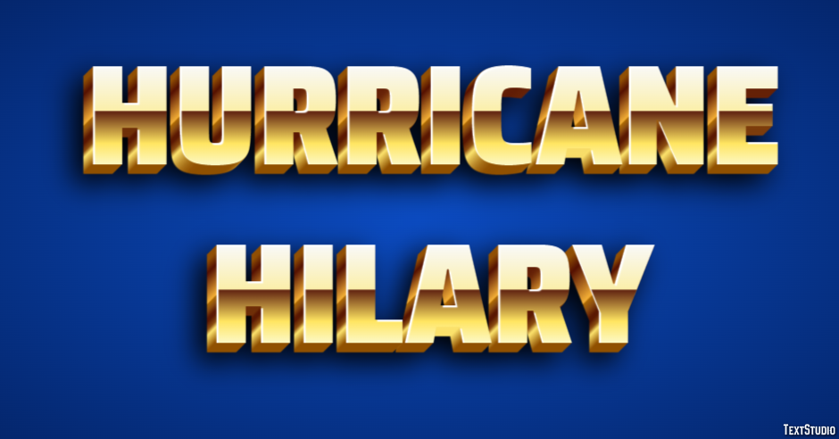 Hurricane Hilary Tekst effect