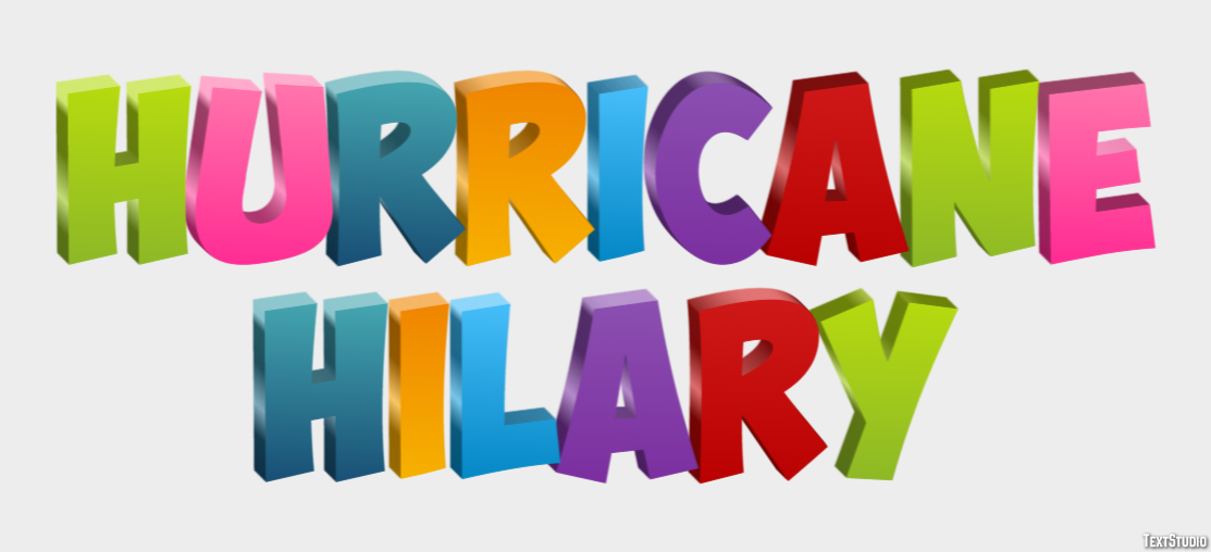 Hurricane Hilary Tekst effect