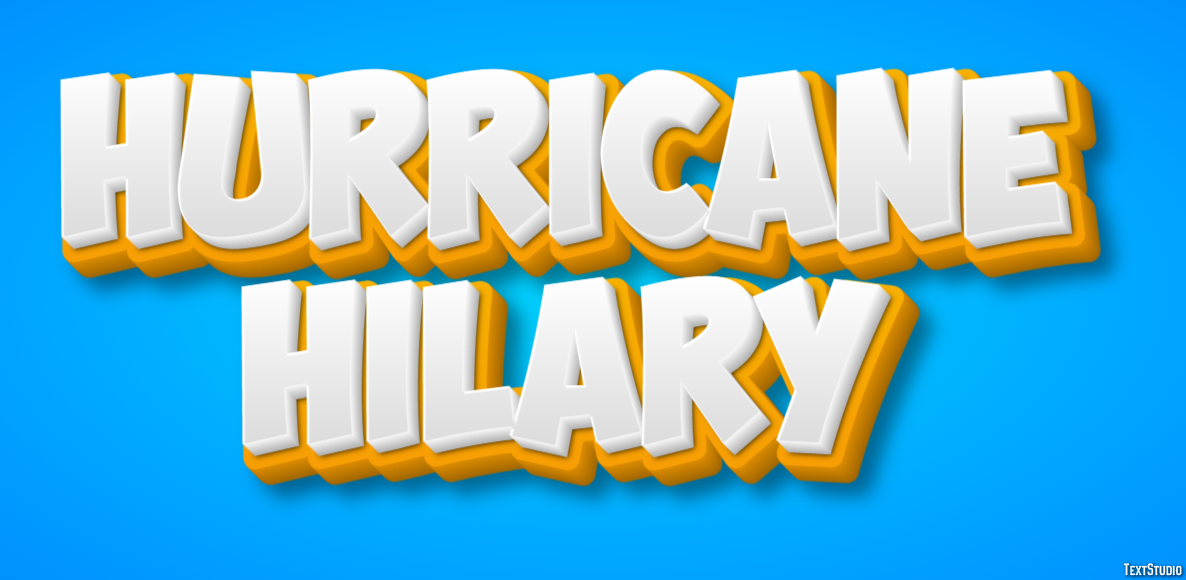 Hurricane Hilary Tekst effect