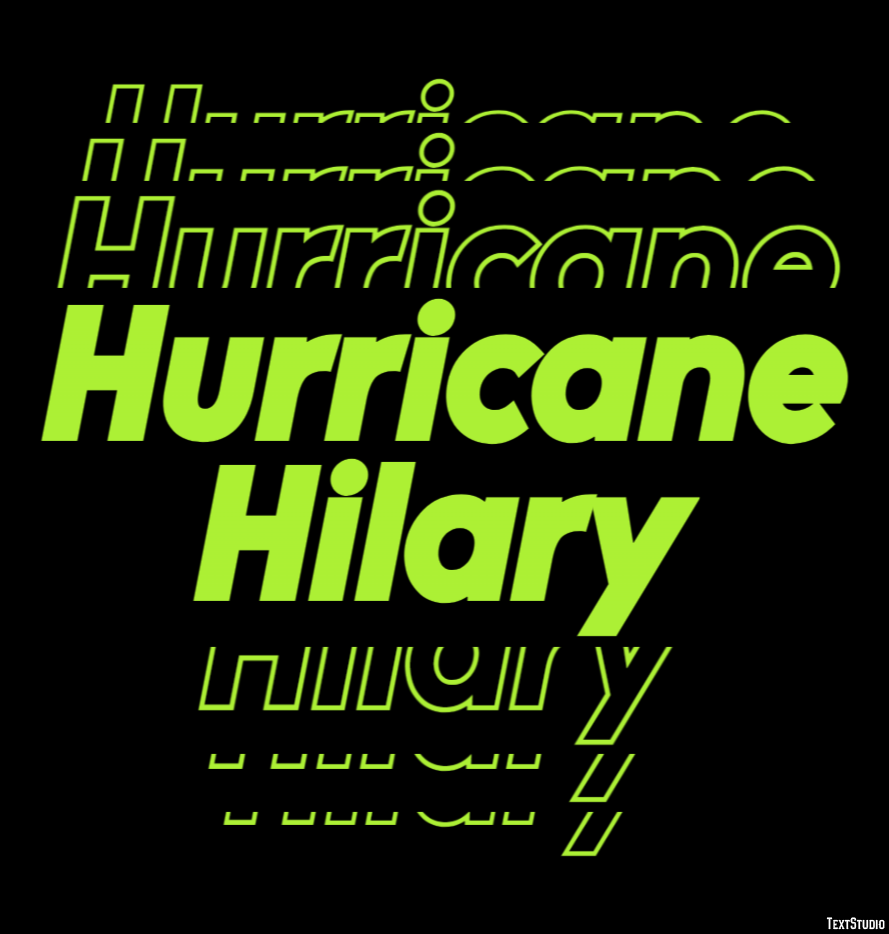 Hurricane Hilary Tekst effect