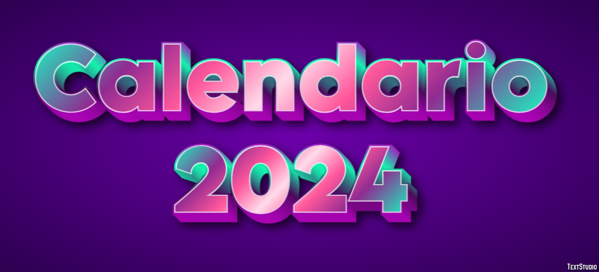 Calendario 2024 Texteffekt