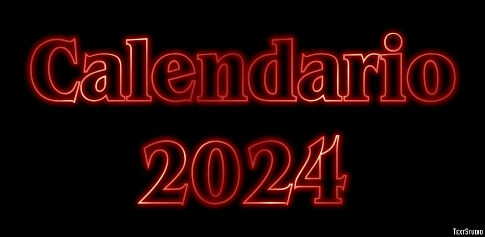 Calendario 2024 Texteffekt