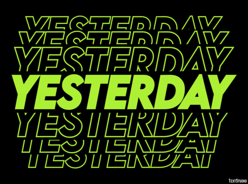 Yesterday Efecto de Texto