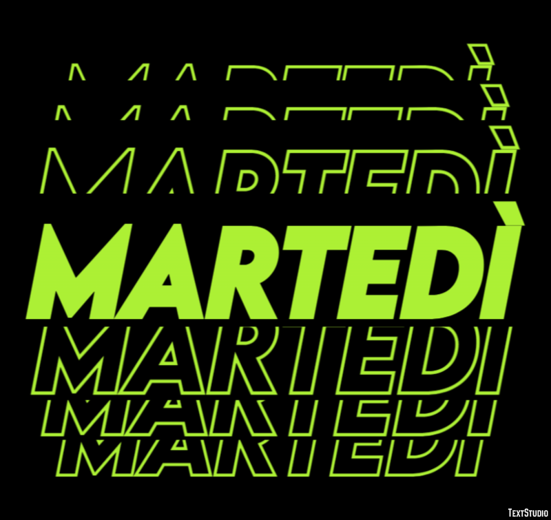 Martedì Tekst Effect