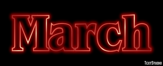 March Text effect