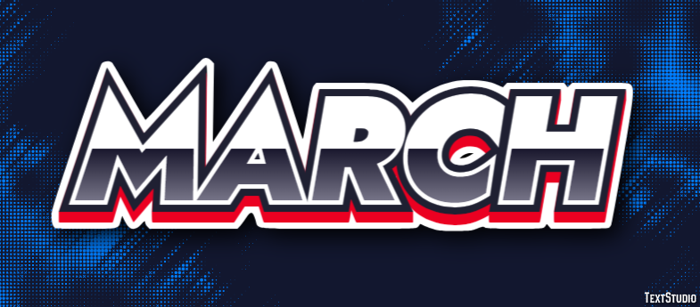 March Text effect