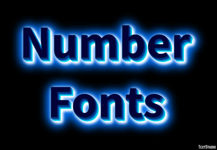 Number Fonts Texteffekt