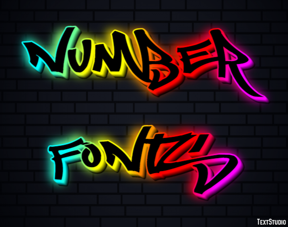Number Fonts Text effect