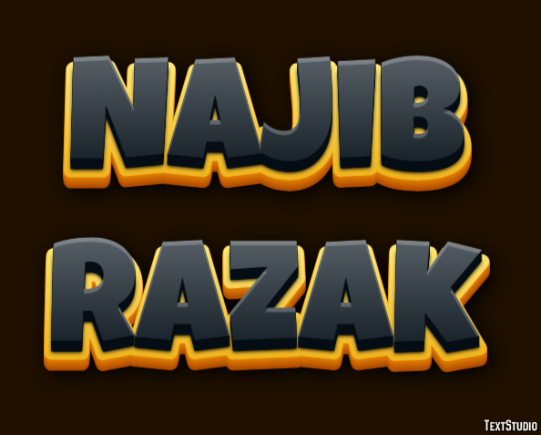 Najib Razak Text Effect