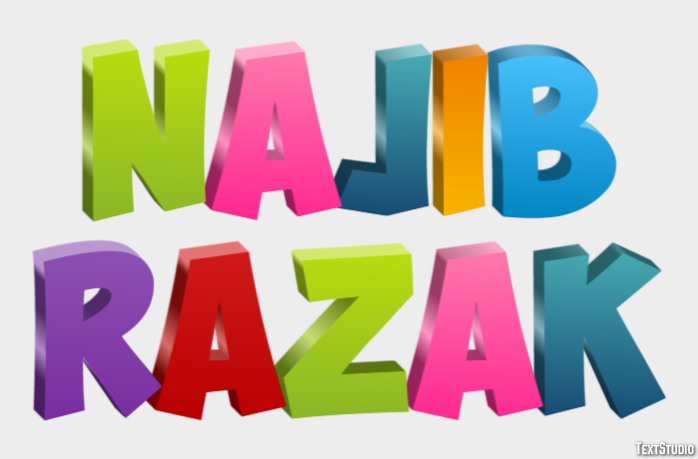 Najib Razak Efeito de texto