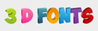 3 D Fonts Metin efekti