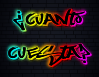 ¿Cuánto cuesta? Efecto de texto