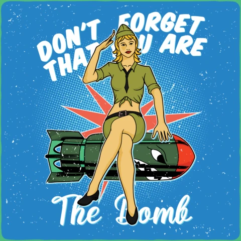 Desenho de camiseta de uma pin-up sentada em um foguete