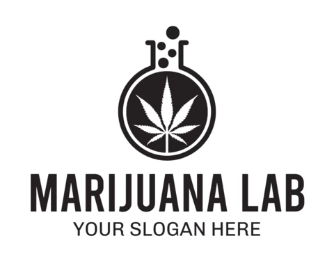Marijuana Lab Logo Design Template