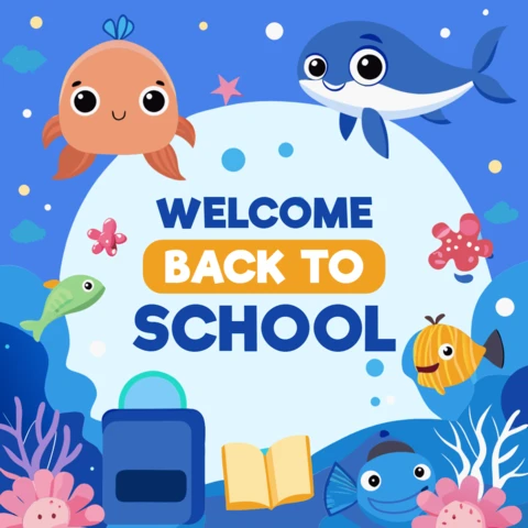 Underwater Adventure Design Template for Back to School Posters