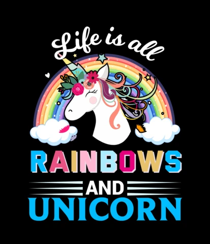La vie est faite d'arcs-en-ciel et de licornes - modèle de t-shirt