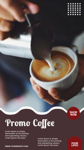 Plantilla de diseño de publicación de historia de Instagram promocional de cafetería