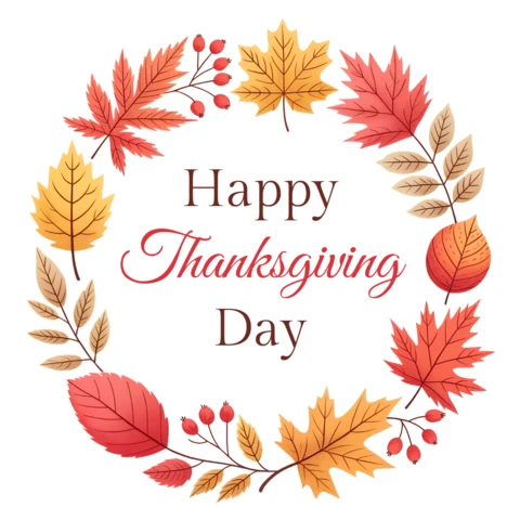 Autumn Leaves Thanksgiving Design Template for Greeting Cards