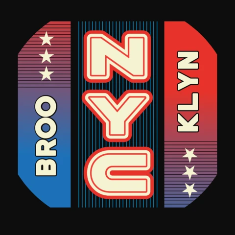 NYC Brooklyn Typography T-Shirt Design Template