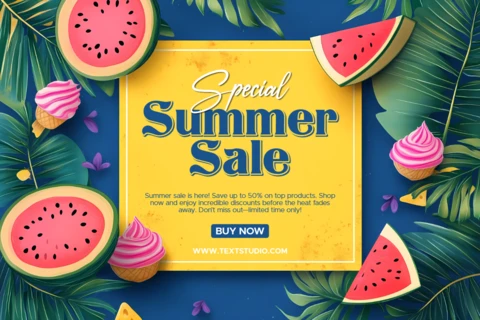 Vibrant Tropical Summer Sale Design Template for Promotions