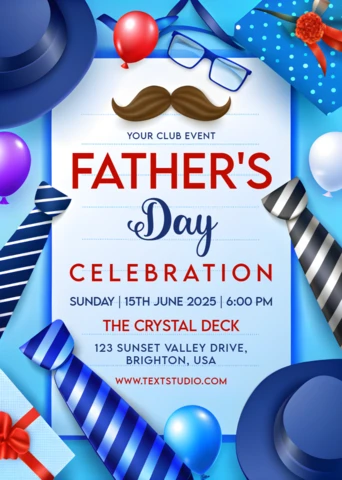 Colorful Father's Day Celebration Design Template for Club Events