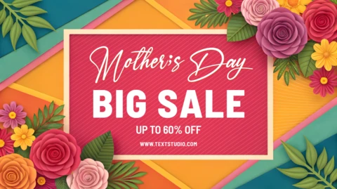 Colorful Floral Mother's Day Sale Design Template - Up to 60% Off