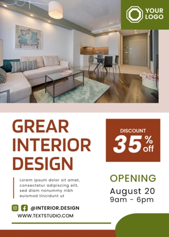 Modern Interior Design Template for Promotional Flyers