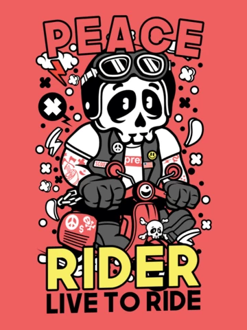 Modèle de conception de t-shirt de personnage de crâne de cavalier de la paix