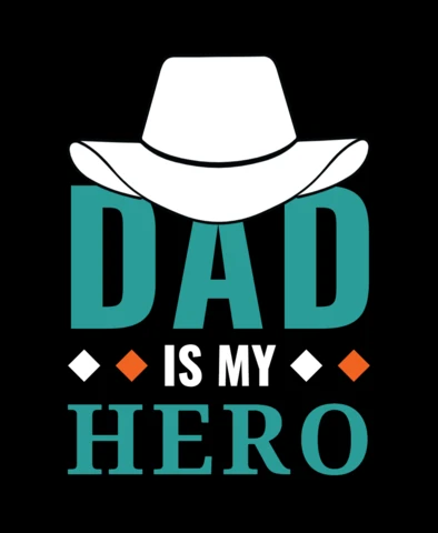 Modelo de design de camiseta "Dad is my hero" (Papai é meu herói)