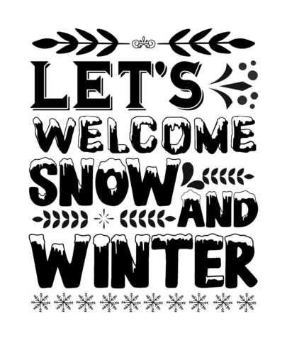 Laten we de sneeuwwinter t-shirt ontwerp sjabloon verwelkomen